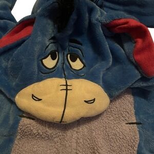 Disney Eeyore Plush Blue Fleece Hooded Suit‎ Pajamas Halloween Costume Size M 8